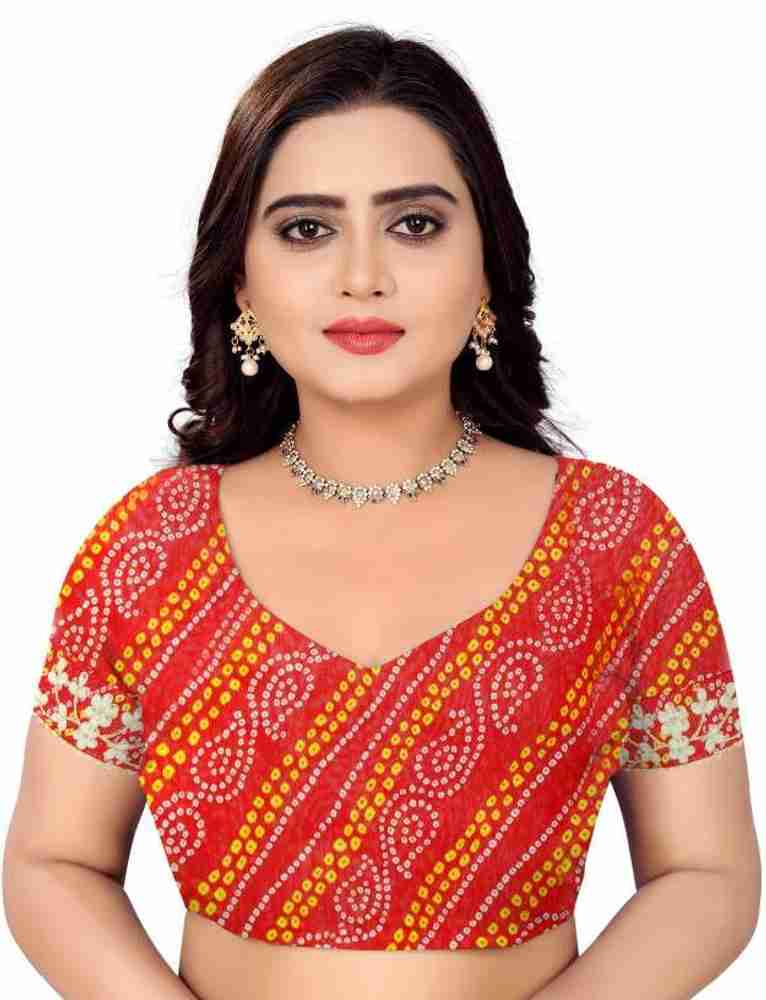 Buy Jimonzy Floral Print Bandhani Georgette Red Sarees Online Best Price In India Flipkart
