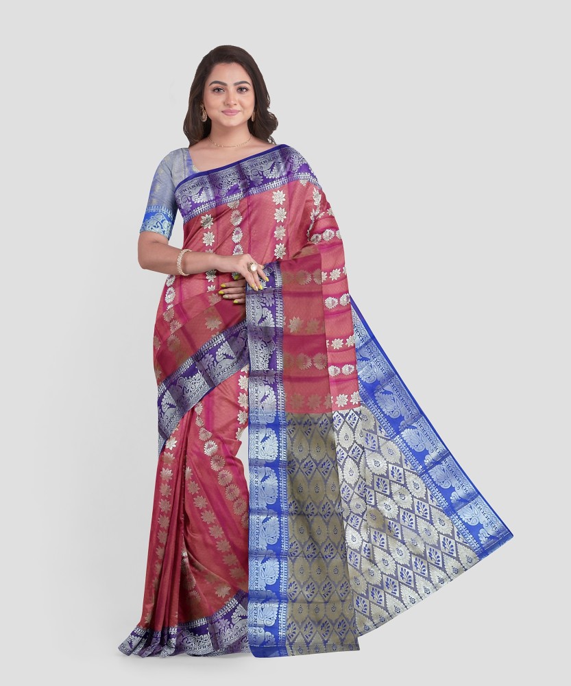 Buy waanmayi Woven Kanjivaram Pure Silk, Art Silk Multicolor Sarees Online  @ Best Price In India | Flipkart.com