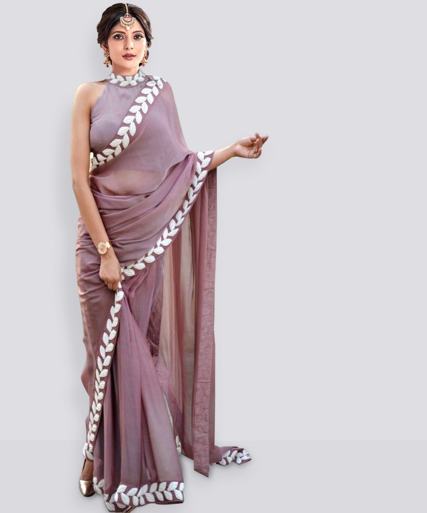 Vaidehi Fashion Solid Plain Bollywood Art Silk Saree