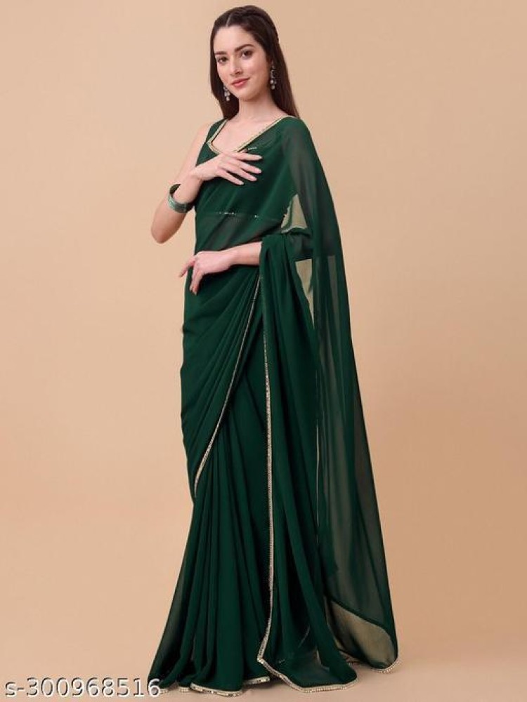 Solid/Plain Bollywood Chiffon, Georgette Saree