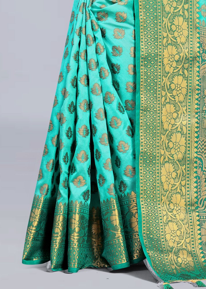 5.5 m (separate blouse piece) Printed Banarasi Silk Saree, With Blouse Piece