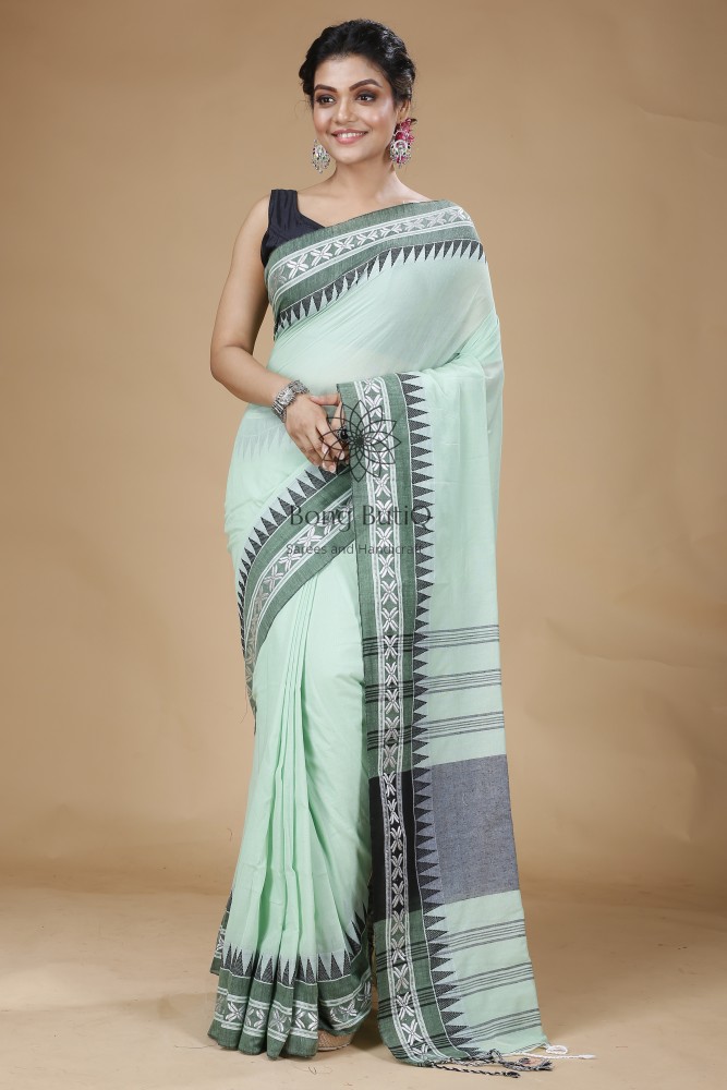 Buy Casual Wear Sky Blue Linen Cotton Saree Online From Surat Wholesale  Shop.