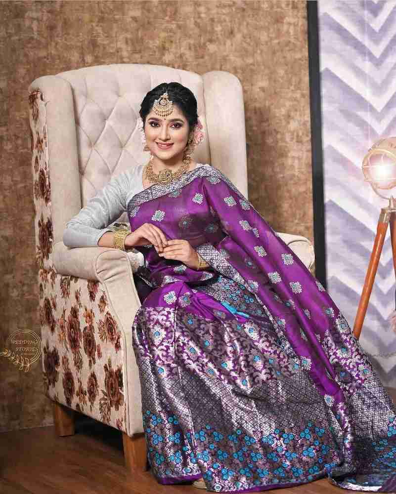 Buy linza Woven Mekhela Chador Cotton Blend Magenta Sarees Online Best Price In India Flipkart