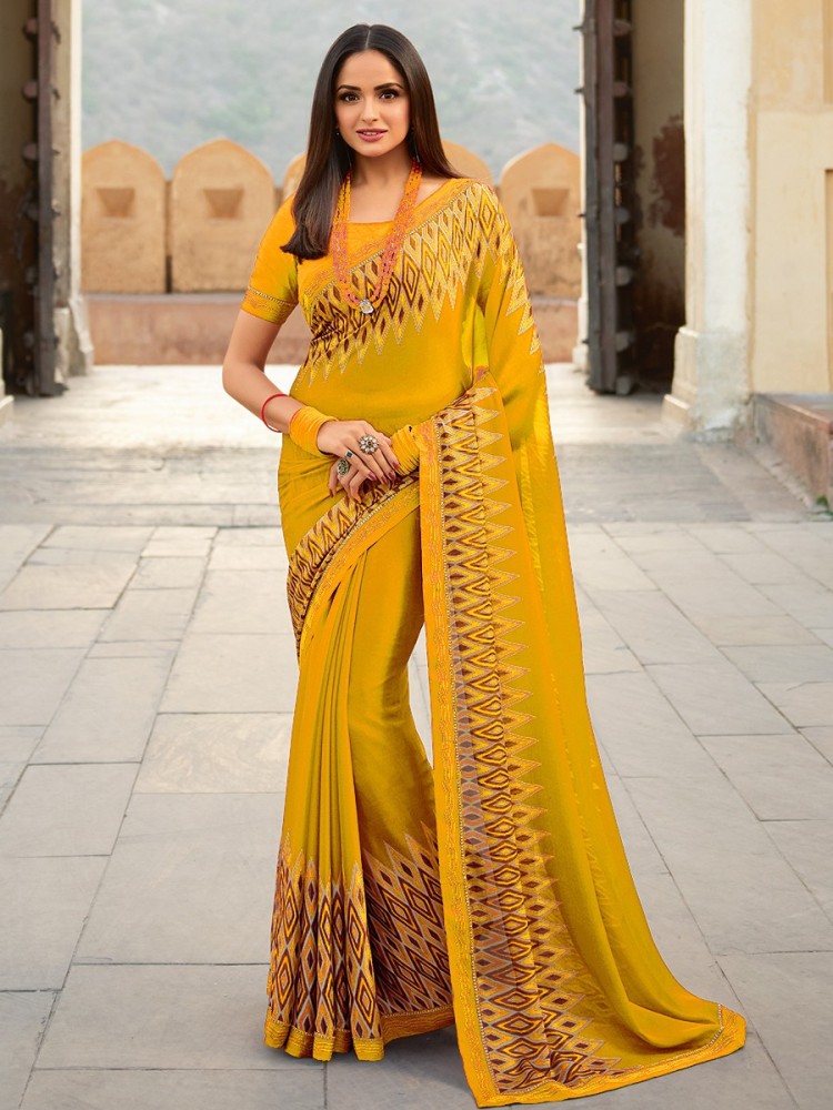 Buy SAADHVI Orange Casual Wear Art Silk saree| saree for women| sarees|  sarees latest Online at Best Prices in India - JioMart.
