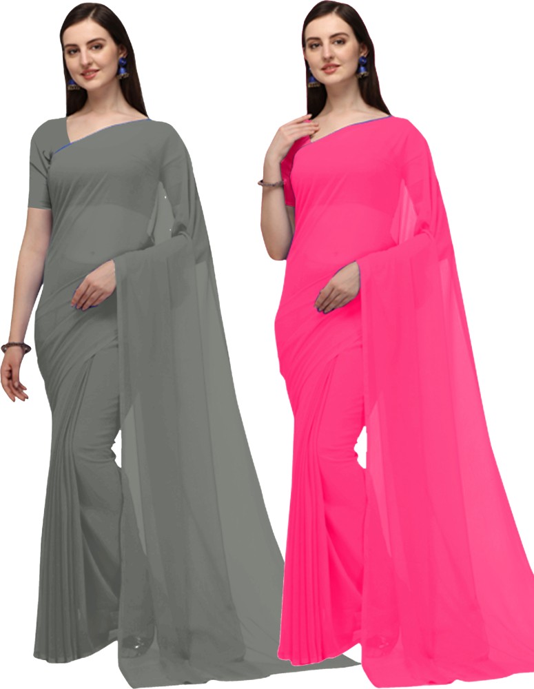 Plain georgette hotsell sarees online flipkart