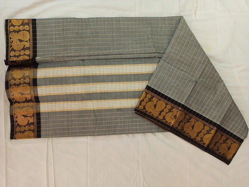 Buy chettinad Self Design Chettinadu Pure Cotton Multicolor Sarees