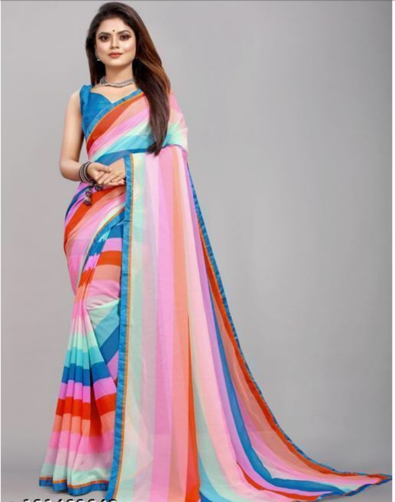 Buy jaykhodiyarfab26 Color Block Bollywood Georgette Multicolor