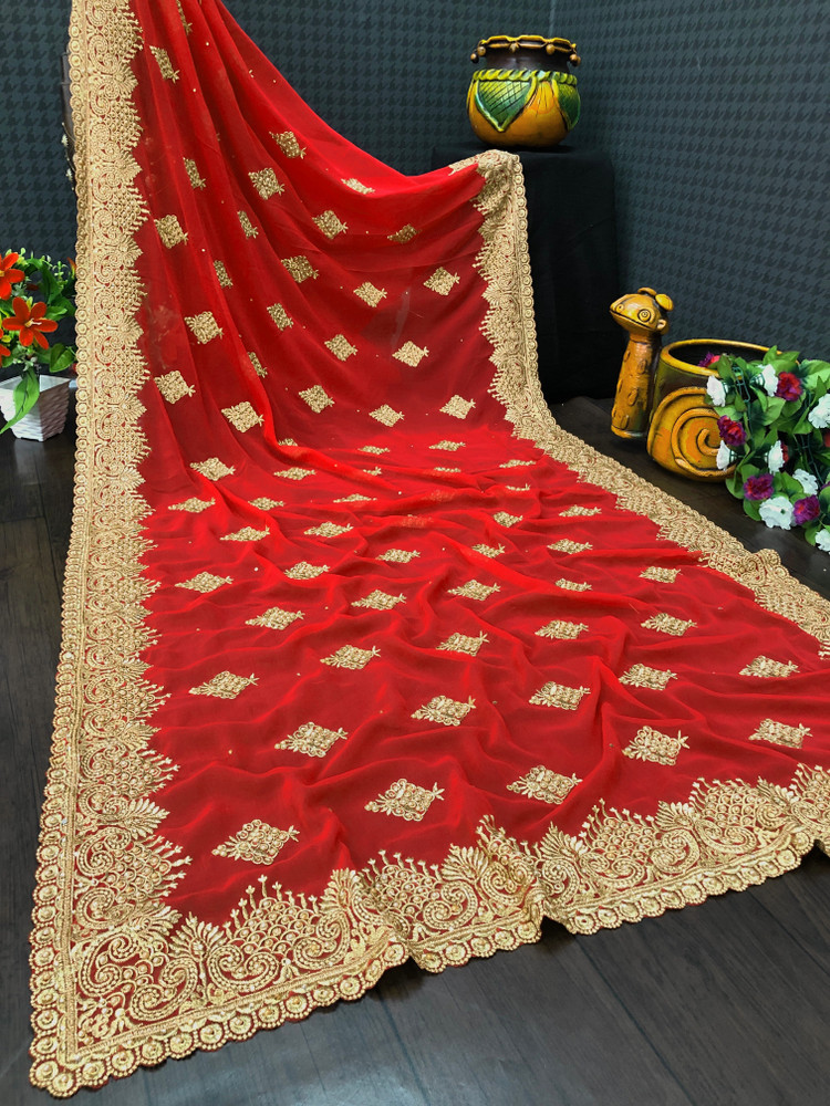 Flipkart stone work saree hot sale