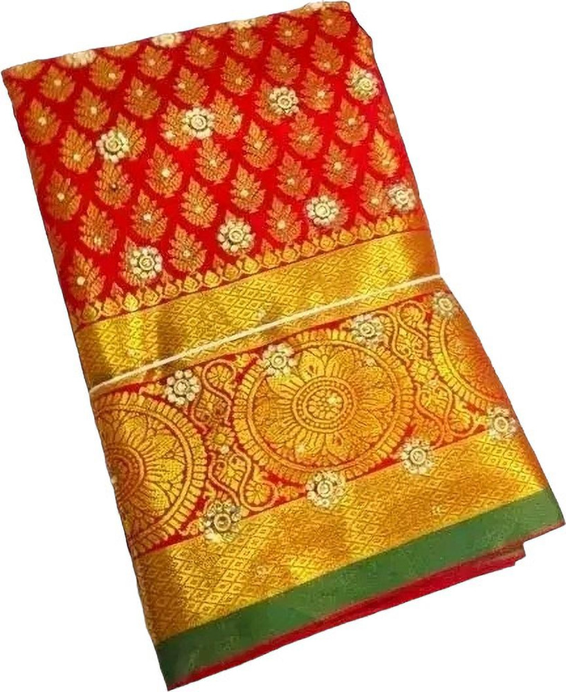 Buy GS creation Embroidered Arani Pattu Silk Blend Red Sarees Online @ Best  Price In India | Flipkart.com