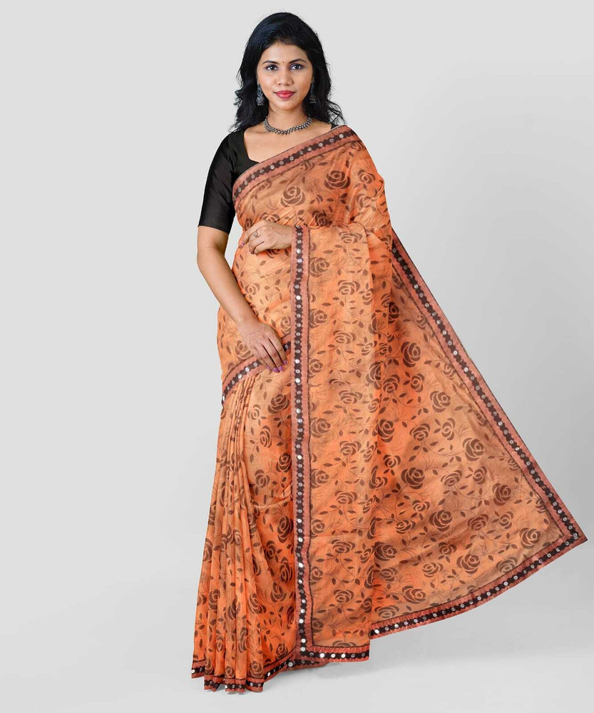 Buy Shree Ganesh fancy sarees Floral Print Self Design Dyed