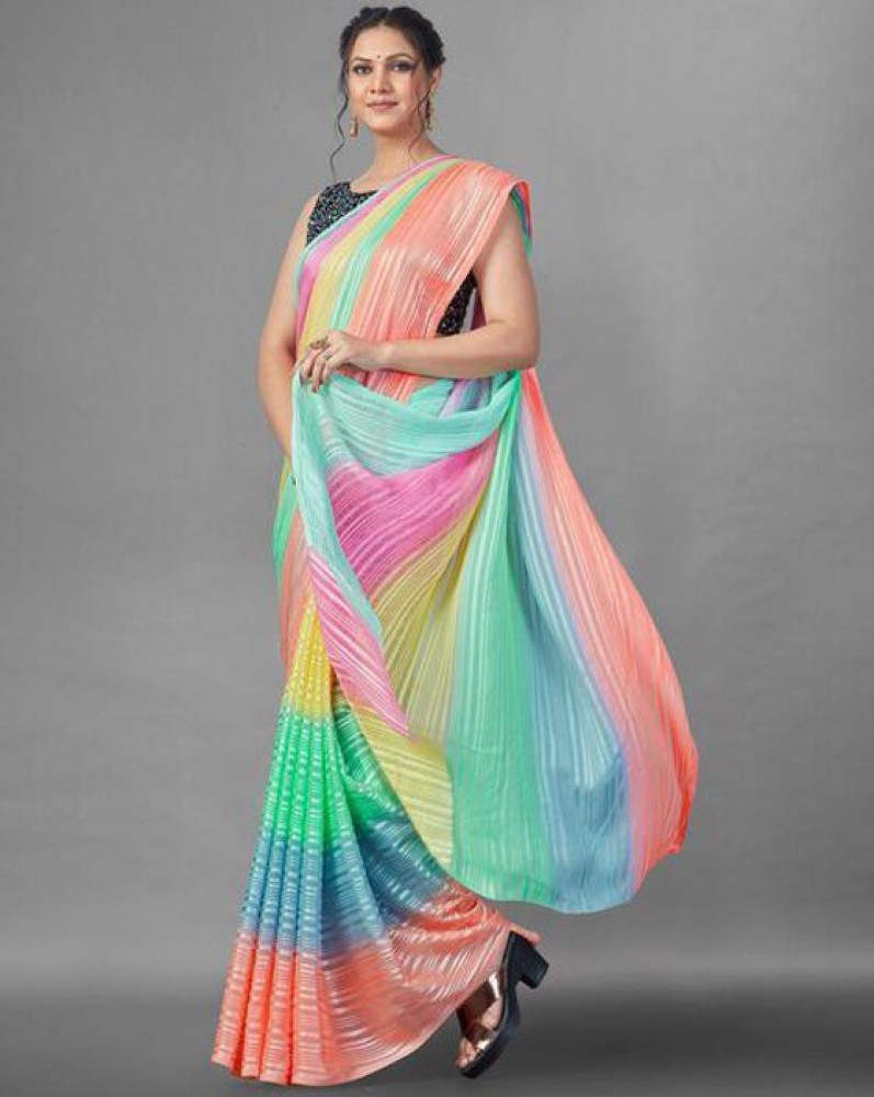 Buy RATHOD EMPIRE Digital Print Daily Wear Georgette Multicolor Sarees Online Best Price In India Flipkart