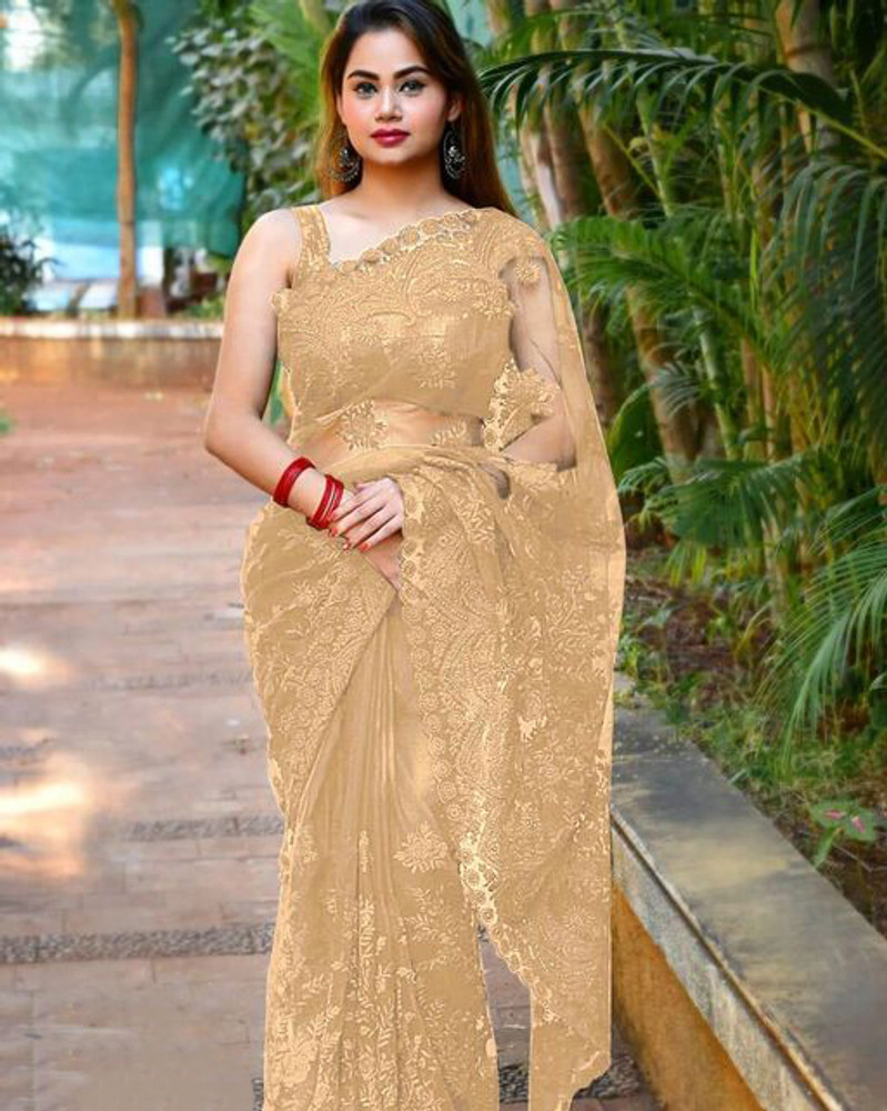 Brahmani Fashion Self Design Bollywood Net Saree