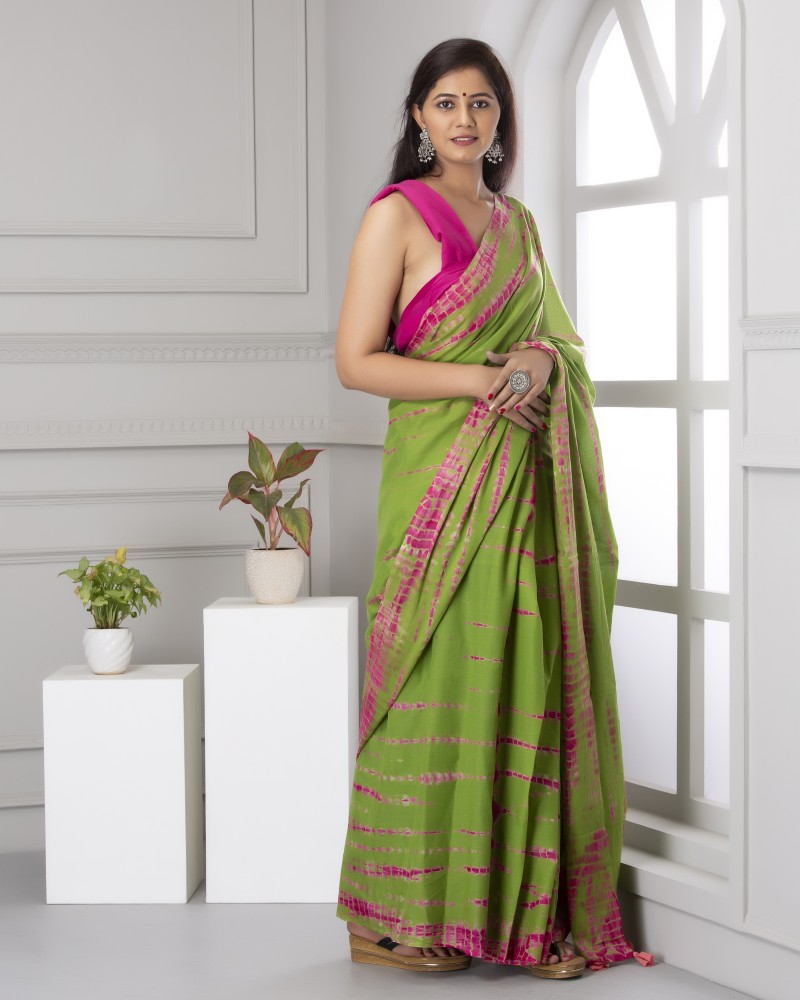 Buy Sanganeri Print Printed Daily Wear Pure Cotton Green Sarees Online Best Price In India Flipkart