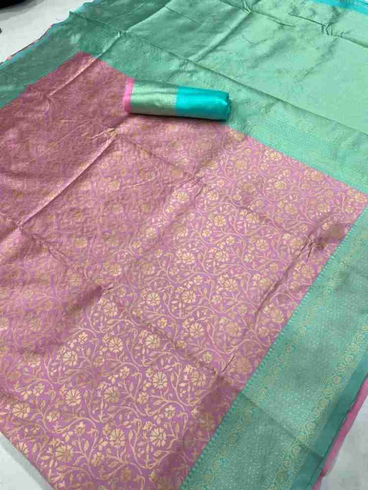 Buy tushki fab Embroidered, Solid/Plain Banarasi Silk Blend Pink Sarees  Online @ Best Price In India