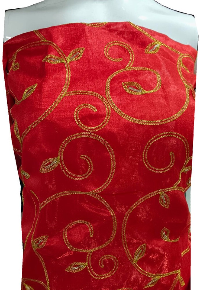 Buy Sareez House Solid/Plain Bollywood Georgette Red Sarees Online @ Best  Price In India