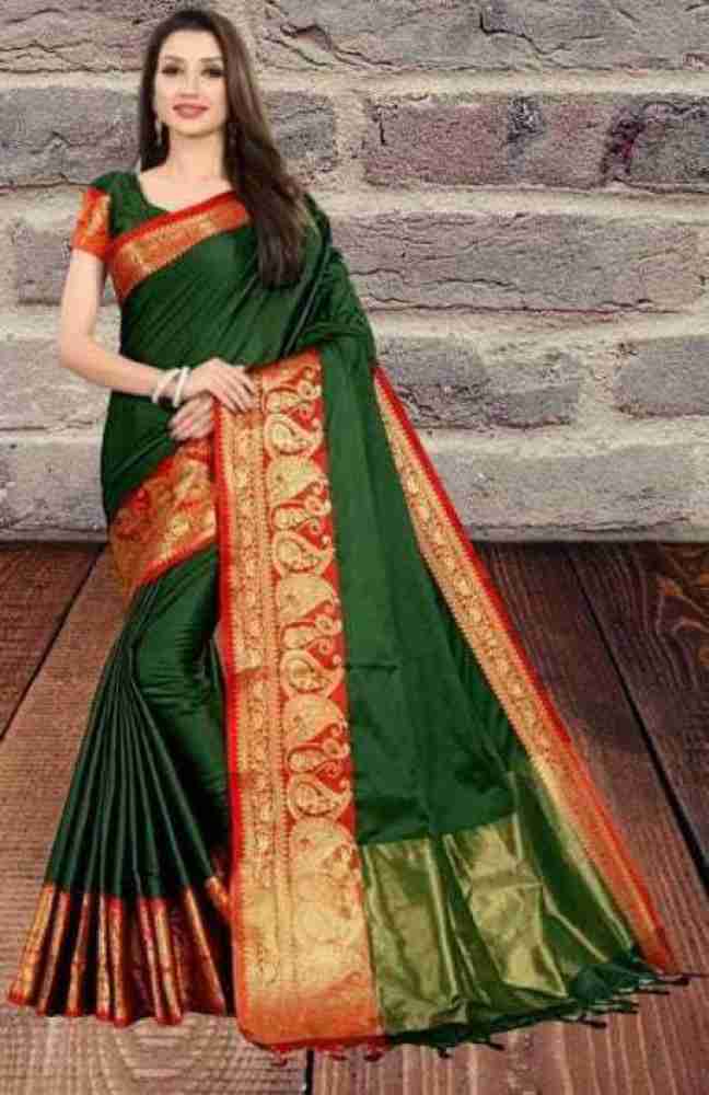 Jaanvi fashion Women's Ethnic Printed Crepe Silk Saree with Blouse Piece :  : Fashion