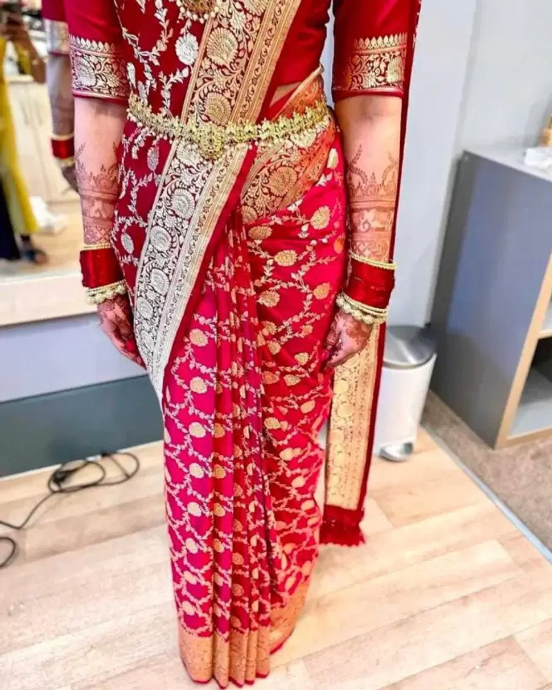 Banarasi shalu saree for wedding shop