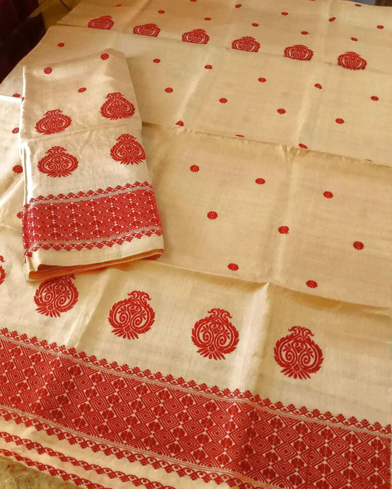 Buy Zilova Woven Mekhela Chador Silk Blend Red Sarees Online Best Price In India Flipkart