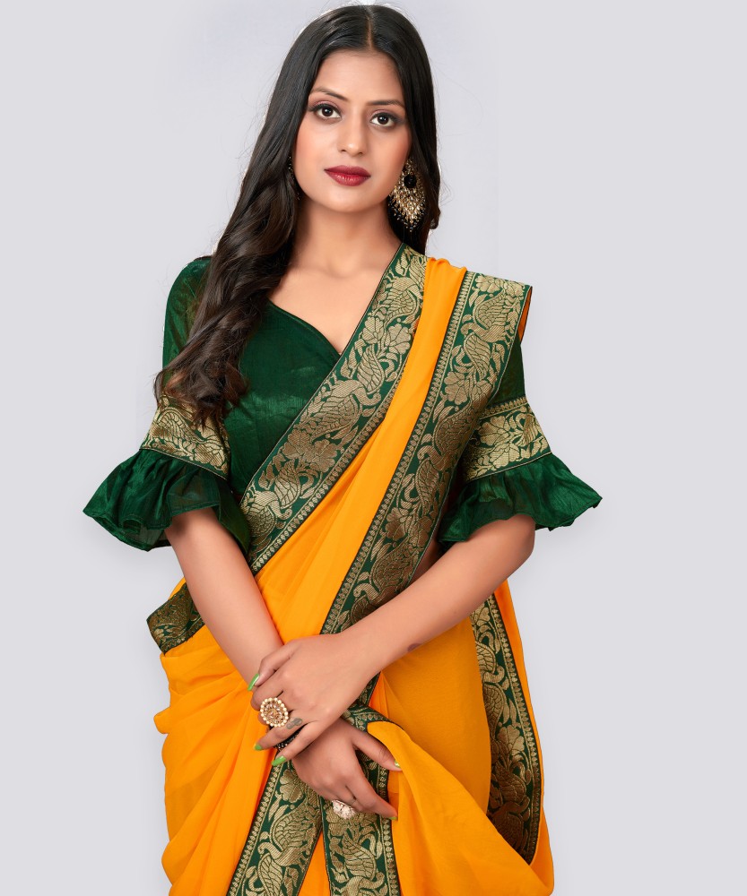 Flipkart plain saree with hotsell designer blouse