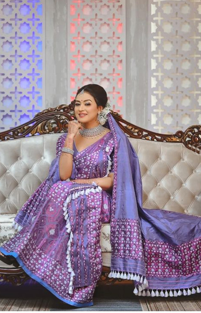 Purple mekhela sador outlet