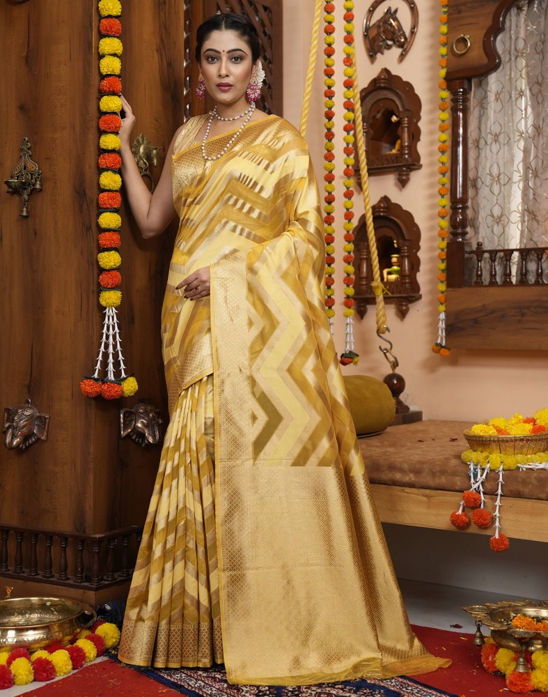 Buy Aadvika Self Design Kanjivaram Pure Silk Art Silk Blue Sarees Online   Best Price In India  Flipkartcom