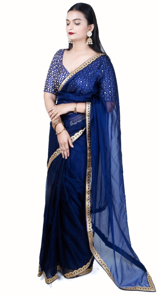 Organza shop saree flipkart