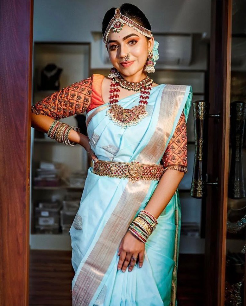 Buy Pandadi Saree Womens Lycra Fancy Saree With Belt Ready To Wear