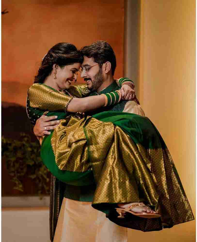 Buy Kumkum Export Checkered Banarasi Jacquard Yellow Sarees Online