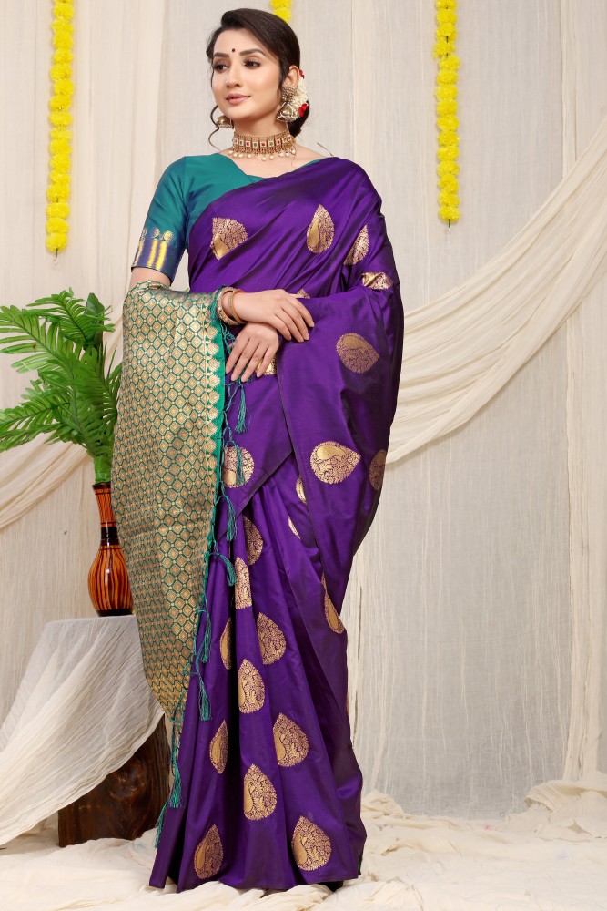 Multi Colored Beautiful Branded Weaving Silk Saree - Mannat