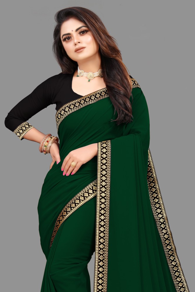 Buy Bottle Green Saree Online In India - Etsy India