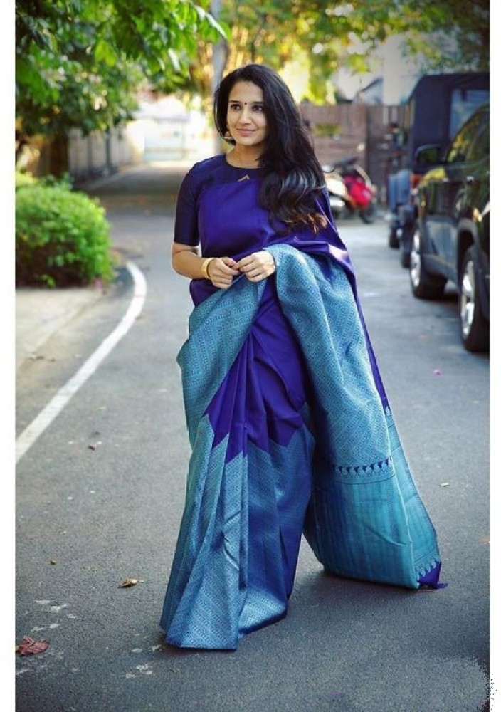 Buy Sky Blue Sarees for Women by FOURLEAF Online