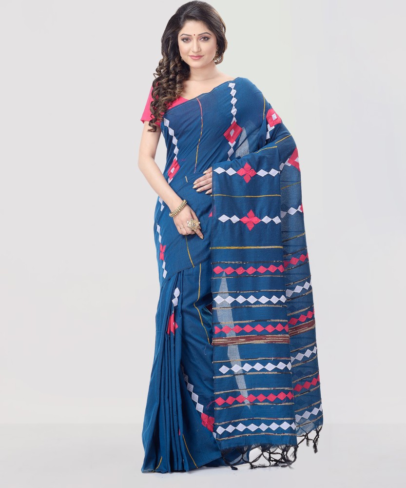 Muskan Casual Wear Printed Jute Cotton Saree, 6.1 m With Blouse Piece