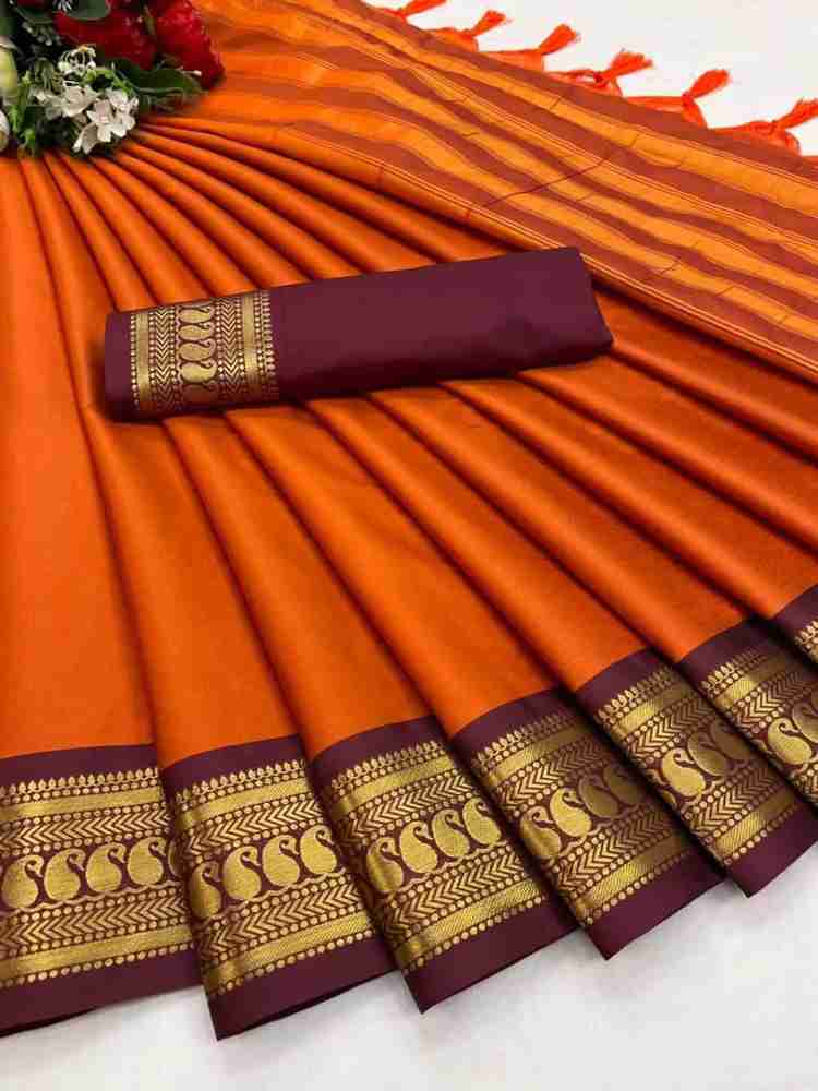 Buy PACHIMAA Solid Plain Woven Maheshwari Cotton Silk Mustard Sarees Online Best Price In India Flipkart