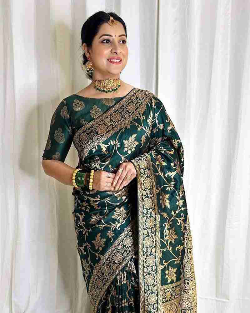 Buy SGF11 Women's Kanjivaram Soft Silk Saree With Blouse Piece