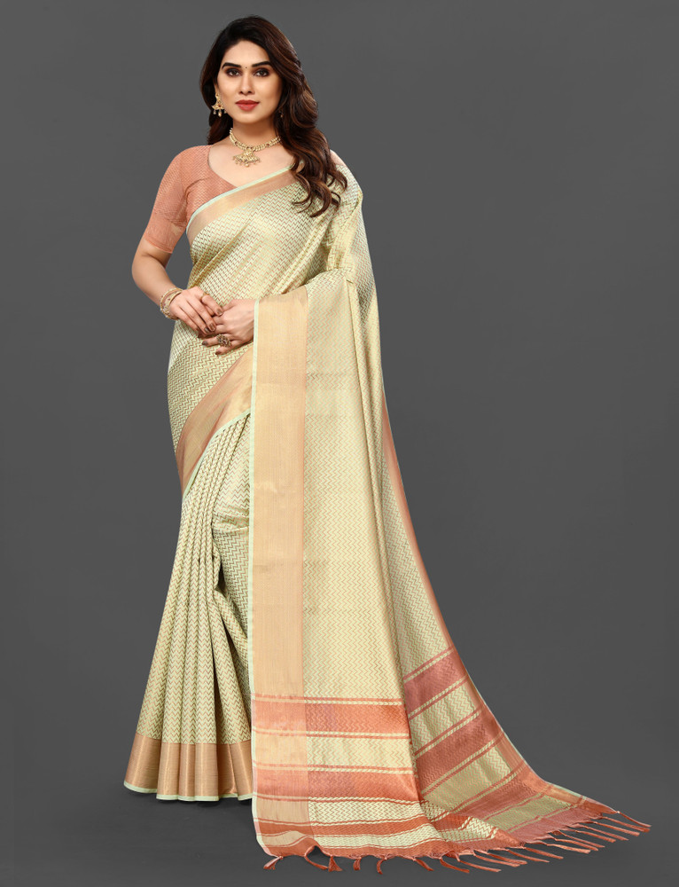 Buy AARAANA Woven Self Design Kanjivaram Pure Silk Art Silk Light Green Sarees Online Best Price In India Flipkart