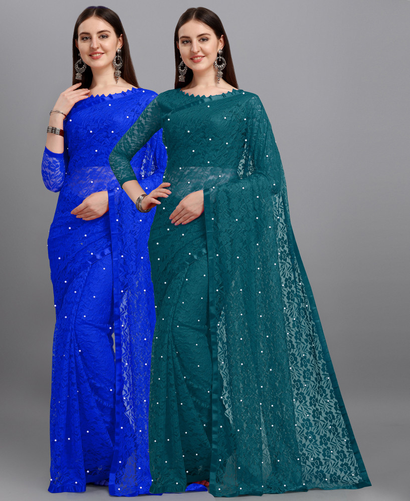 LOROFY Self Design Bollywood Net Saree