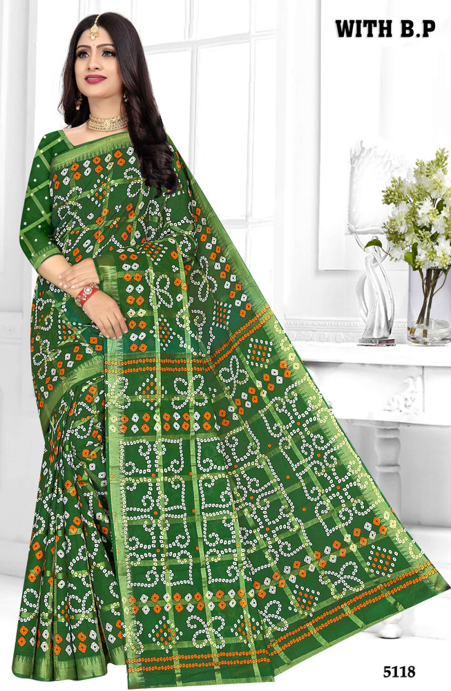 Buy Abhi eshop Printed Daily Wear Pure Cotton Green Sarees Online Best Price In India Flipkart