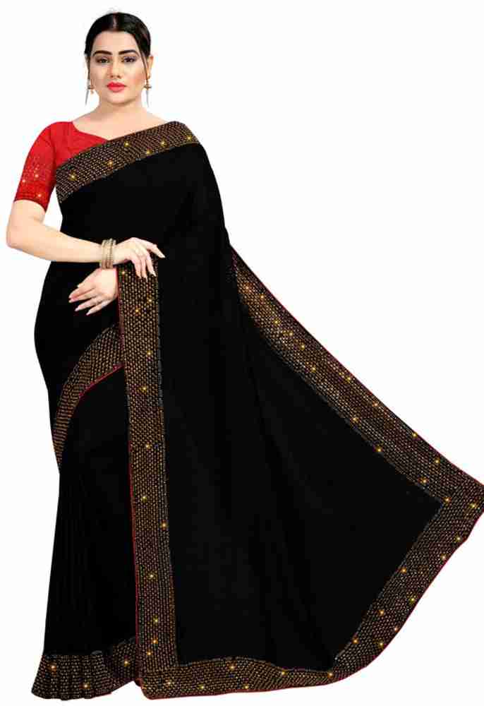 Buy SareeDekho Embellished Bollywood Polyester Black Sarees Online