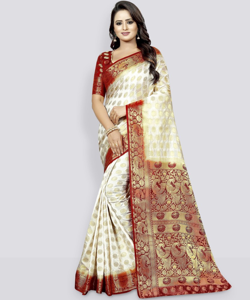 Perfect Wear Self Design Banarasi Cotton Silk Jacquard Saree