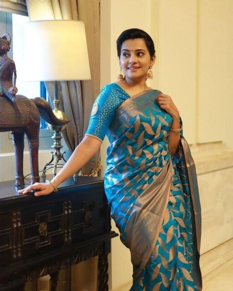 Buy Fortanza Printed Bollywood Silk Blend Light Blue Brown Sarees Online Best Price In India Flipkart