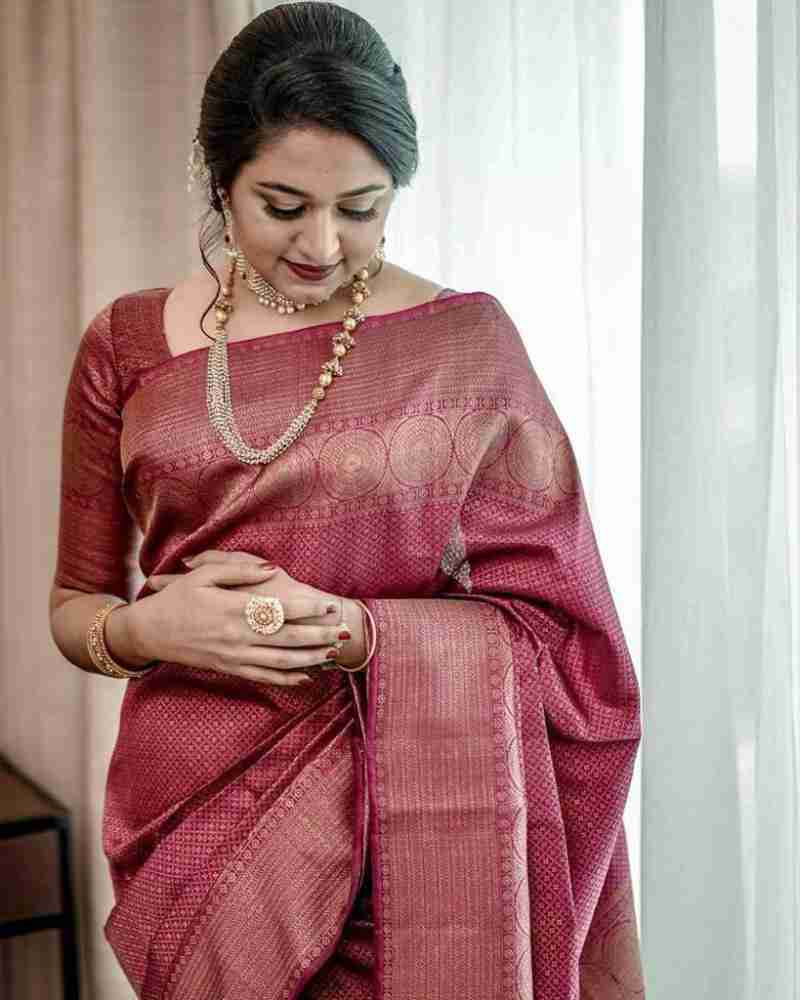 Onion pink colour outlet wedding saree