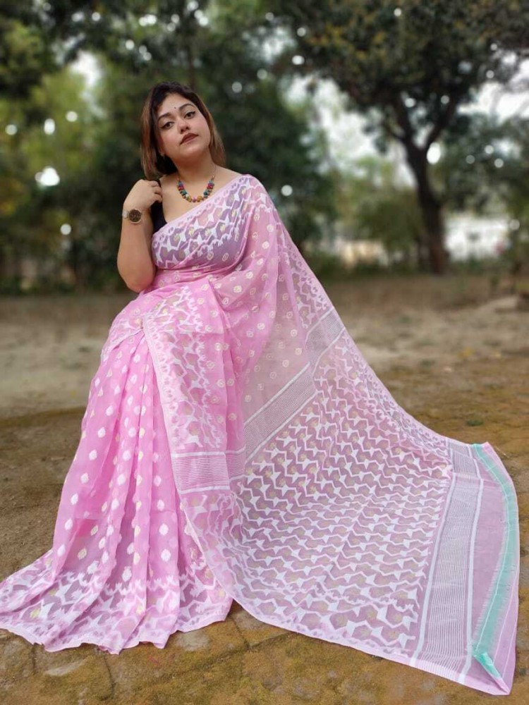 Yellow Jamdani Saree Without Blouse Piece - All Silks - 4052917