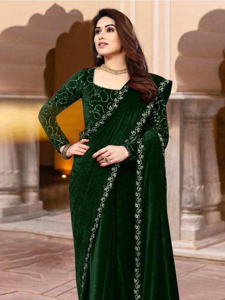 Velvet saree shop flipkart