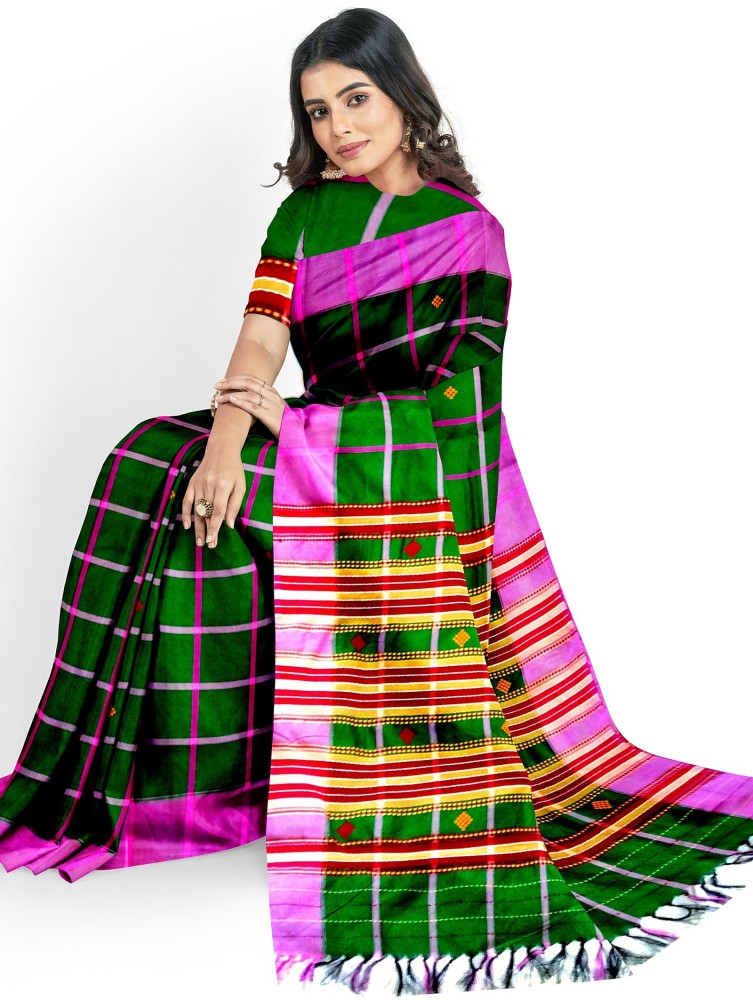 Green Cotton Santali Traditional Saree at Rs 480 in Adra | ID: 2852262054491