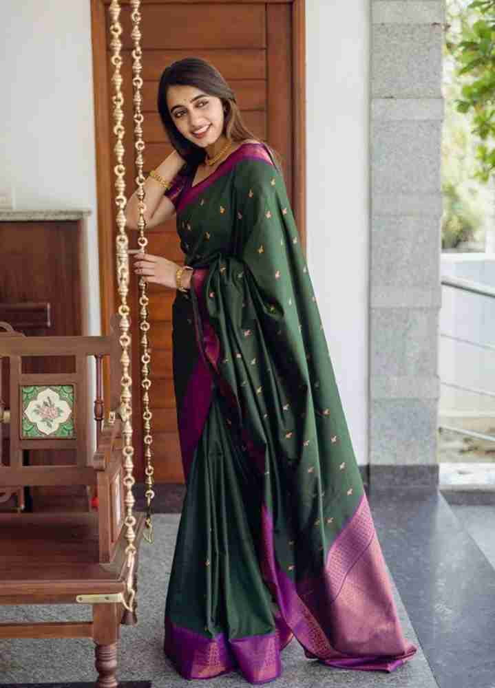 Buy SGF11 Woven Kanjivaram Pure Silk, Art Silk Yellow Sarees Online @ Best  Price In India