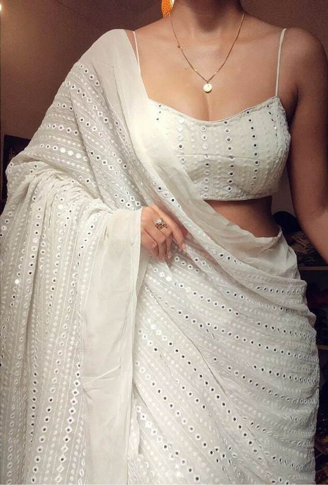 Flipkart mirror work saree 2025