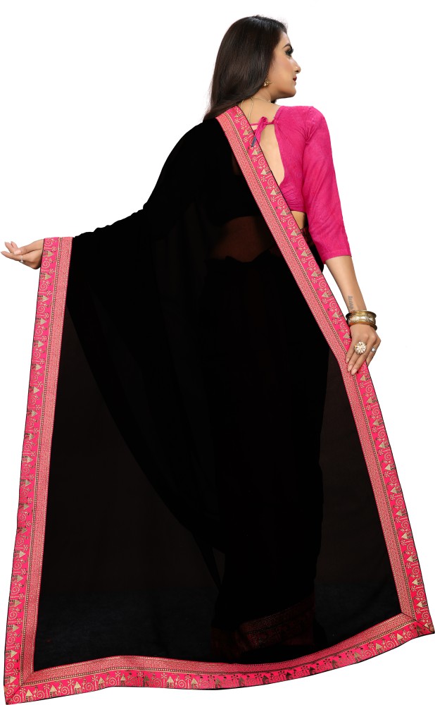 sadika Solid/Plain, Embellished Bollywood Georgette, Chiffon Saree