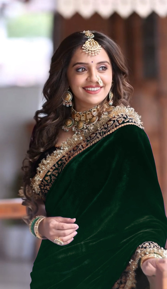 Velvet saree deals flipkart