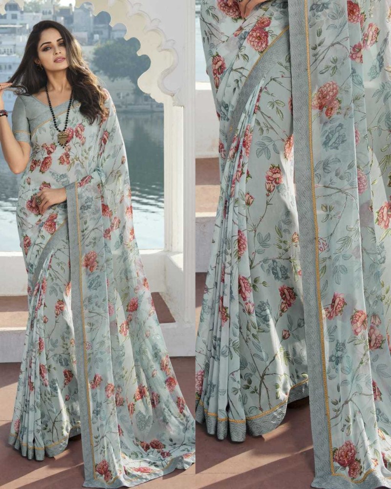 Flipkart chiffon outlet party wear sarees