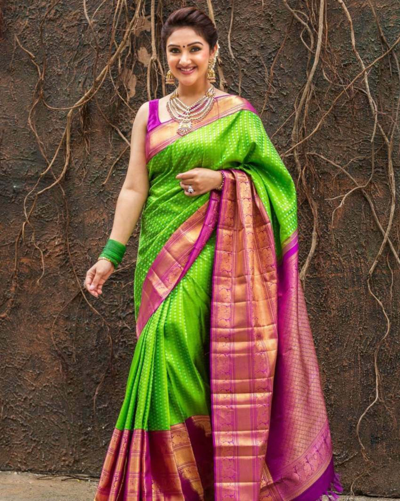 Buy KERHIZ Woven Checkered Banarasi Cotton Linen Cotton Silk